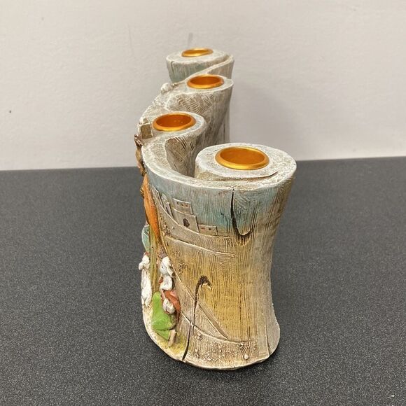 Vintage Christmas Nativity Scroll Advent Candle Holder Christian Religious Resin - Picture 3 of 8